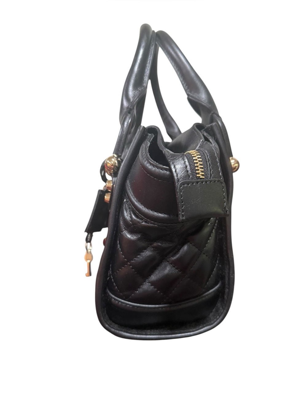 Burberry Prorsum Black Quilted Leather Satchel Gold Hardware Made in Italy - Picture 6 of 16